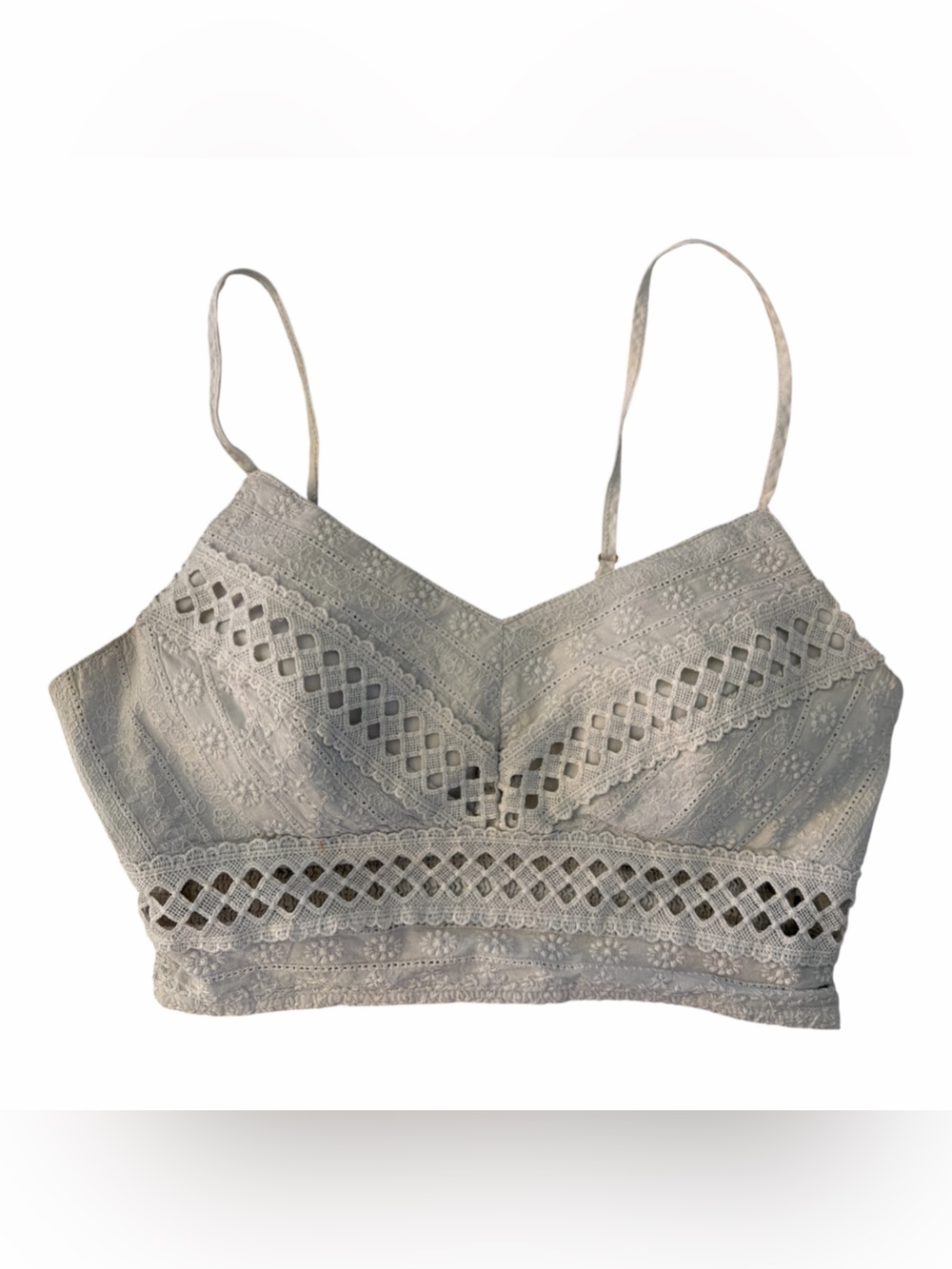 Rebellion Grey Lace Bralette Crop Top